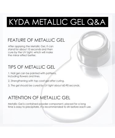 KYDA Silver Chrome Nail Polish Gel - Reflective Metallic Mirror Effect High Gloss Shine Soak Off UV LED - Premium DIY Nail Art - Buy Online on GoSupps.com
