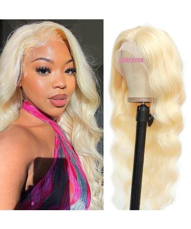 GURENYUN Blonde Lace Front Wigs Human Hair 13x4 Body Wave 613 Lace Front Wig Human Hair 613 Frontal Wig Human Hair Pre Plucked with Baby Hair 150% Density 26Inch 26 Inch 613 body wave lace front wig