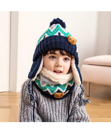 DORRISO Cute Kids Caps Scarf Set - Knitted Warm Beanies Hat for Newborn Girls Boys - Buy Online on GoSupps.com