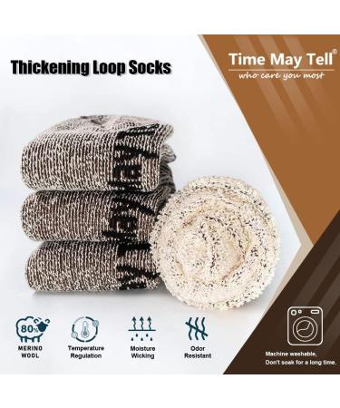 Time May Tell Men's Merino Wool Hiking Cushion Socks Pack - 2 Pairs, Brown - Size 6-13 - Buy Online on GoSupps.com