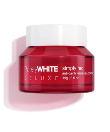PurelyWHITE DELUXE Anti-Cavity Whitening Powder - Removes Stains Flouride-Free Nano Hydroxyapatite (nHA) Enamel-Safe Toothpaste Whitening Powder for Coffee Tea Food Wine and Tobacco Stains.