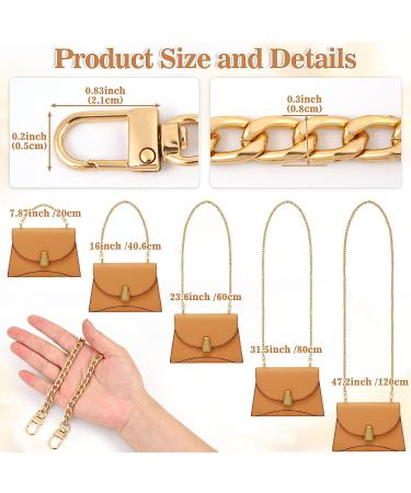 shynek Gold Purse Chain 5PCS Crossbody Chain Strap Gold Belt Chain Chain Replacement Accessories Purse Extender Strap for Crossbody Bags Purses Handbags 5 Sizes Assorted Sizes
