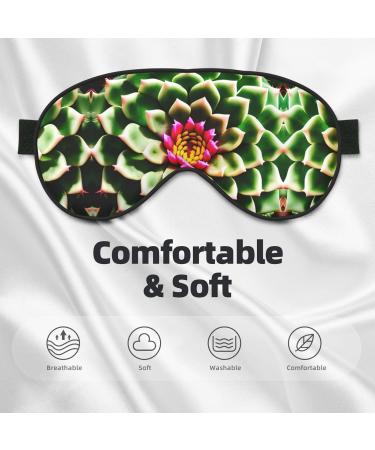 Blooming Cactus Flower Sleep Eye Mask | Double-Sided Comfort Blindfold with Adjustable Strap - Block Out Light in Style - Buy Online on GoSupps.com