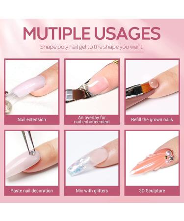 Modelones Poly Gel Kit - 6 Nude Colors Extension Nail Art Set for DIY Manicure - Buy Online on GoSupps.com