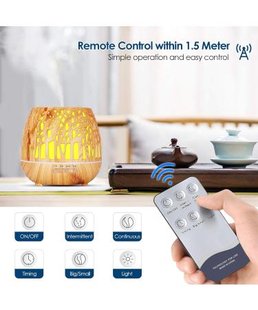 Simpeak 400ml Aroma Diffuser - Ultrasonic Essential Oil Humidifier with Remote Control - Wood Grain Design for Aromatherapy - Perfect for Home & Office - Buy Online on GoSupps.com