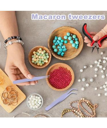 2 Sticker Tweezers - Crafting Straight Tweezers Stainless Steel Tweezers | Straight Handmade Scrapbooking Elbow Tweezers Eyelid Patch Elbow Tweezers Solid Color Tweezers Purple - Buy Online on GoSupps.com