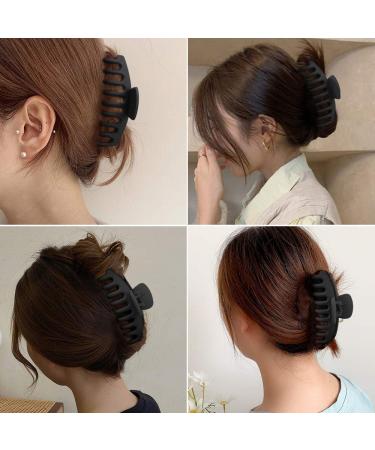 WHAVEL 6PCS Matte Plastic Large Black Hair Claw Clips - Non-slip Ponytail Holder for Thick Hair - Hair Clip Clamps Teeth for Women and Girls - Buy Online on GoSupps.com