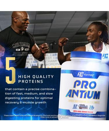 Ronnie Coleman Pro-Antium Whey Protein Powder - 30g Protein BCAAs & EAAs for Recovery & Lean Muscle Support - Double Chocolate Cookie 5lb | International Shipping Available - Buy Online on GoSupps.com