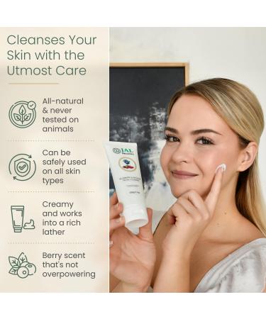 Blueberry & Rhubarb Gentle Facial Cleanser - Hydrating Antioxidant Natural Face Wash for All Skin Types - pH-Balanced Exfoliating Cleanser for Men & Women - 3.5 Oz - Buy Online on GoSupps.com