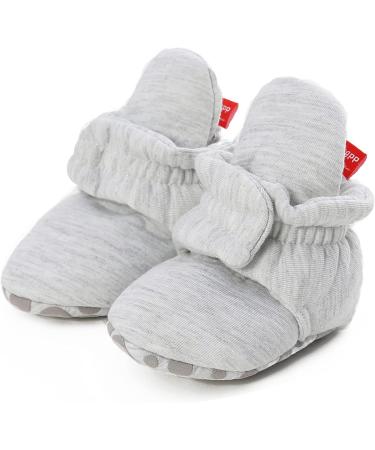 TMEOG Baby Booties Slippers | Infant Boots for Boys and Girls | Winter Sock Crib Shoes | 0-18 Months | Light Grey Star Design - Buy Online on GoSupps.com