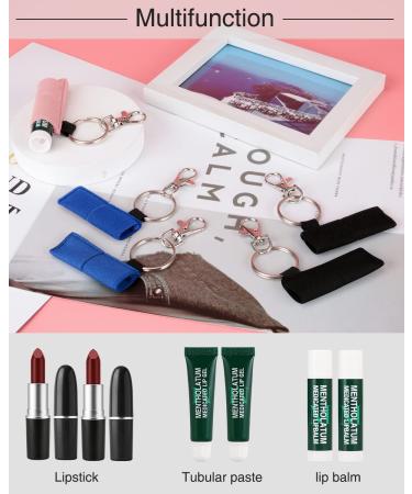 Meiiy Chapstick Holder with Hook - 3 Pcs Lip Balm Sleeve Pouch & Lipstick Gloss Holder Set for Women | Stocking Stuffers Gift - Buy Online on GoSupps.com
