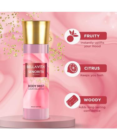 Be'llaVita Luxury Senorita & Glam Body Spray Mist Perfume Combo with Long Lasting Refreshing Floral & Fruity Fragrance Scent of Jasmine for Women 150 ML Each - Buy Online on GoSupps.com