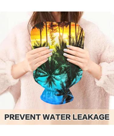 Naanle 2L Hot Water Bottle with Lid - Coconut Palms | Transparent Hot Water Bottle for Menstrual Cramps Relief & Heat Therapy - Buy Online on GoSupps.com