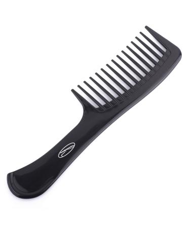 Fine Lines - Professional Rake Comb - Hair Detangling and Shower Comb Great for Afro Wet or Curly Hair | Thick Plastic Black antistatic comb