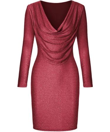Hanxiulin Sequin Dress - Elegant V Neck Evening & Party Dress for Women | Long Sleeve Mini & Maxi Options | Perfect for Christmas & Special Occasions - Buy Online on GoSupps.com