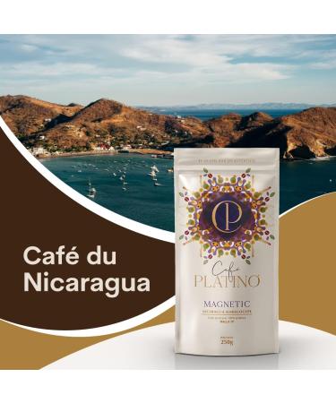 Platinum Magnetic Coffee - Nicaraguan Maragogype Roasted Coffee Beans - 250 g 100% Arabica Natural - Sweet Flavor with Intense Chocolatey Notes - Mesh 19 - Buy Online on GoSupps.com