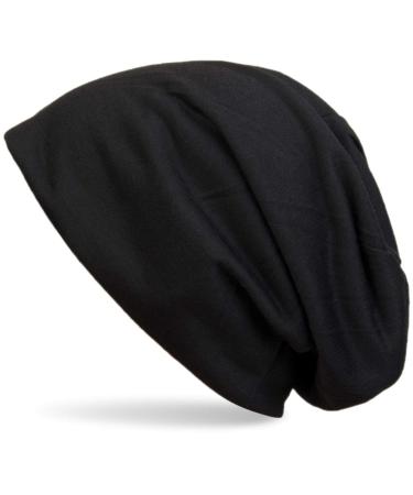 styleBREAKER Classic Slouch Beanie Hat light and soft Long Beanie Unisex 04024018 One Size Black