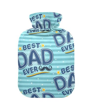 Hot water bottle with cover blue striped for pain relief hot water bag for headaches 2 l