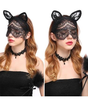 CHENGZI Black Lace Headband with Veil and Cute Rabbit Ears Halloween Party Headwear Hair Accessories for Women Girls - Buy Online on GoSupps.com