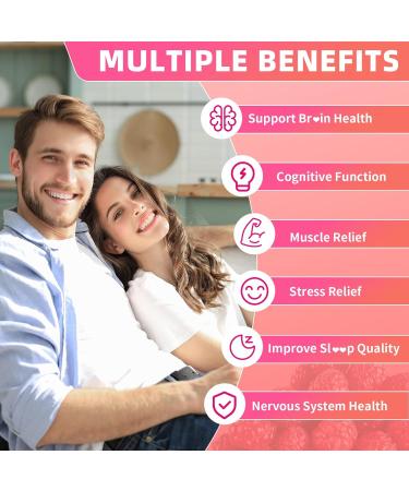 Magnesium L-Threonate Gummies 1000mg Sugar-Free Magnesium L-Threonate Supplement for Kids & Adults for Muscle & Nervous System Support Raspberry Flavor 60 Count (Pack of 1) - Buy Online on GoSupps.com