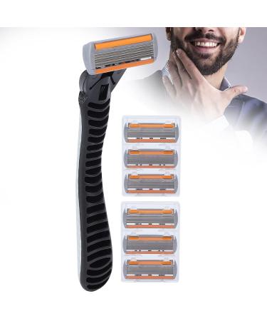 Premium Men's 6-Blade Portable Stainless Steel Razor - Ultimate Shaving Experience - Buy Online on GoSupps.com