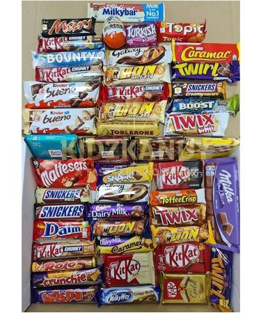 Kidzkandy Selection of Delicious Chocolate Bars (40-100g) 33 Favorite Chocolate Bars for Adults and Kids - Perfect Chocolate Basket Birthday Gift Christmas Thank You Gift Box