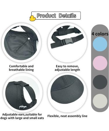 Adjustable Small Black Dog Hat with Chin Strap | Puppy Sun Hat for Spring and Summer | Pet Baseball Cap for Small Dogs - Buy Online on GoSupps.com