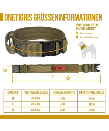 OneTigris Dog Collar with Metal Buckle for Dogs - Coyote Brown Medium | Premium Pet Accessory for Safe and Stylish Walks - Buy Online on GoSupps.com