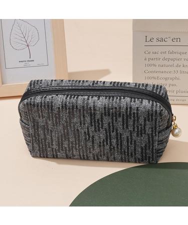 New Embroidered Sequin Makeup Bag with Large Capacity High Appearance Cute Portable Storage Bag Washing Bag (Black) - Buy Online on GoSupps.com