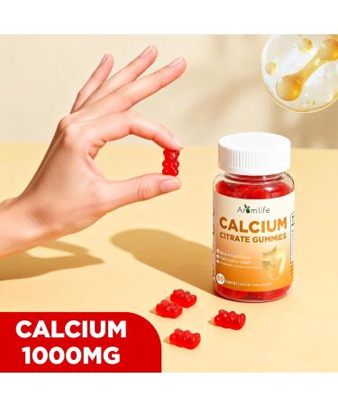 Aromlife Calcium Citrate Gummies for Bone & Teeth Support 1000mg Per Serving High Absorption Calcium Citrate Gummies for Women & Men 60 Count Strawberry Flavor Sugar Free Vegan - Buy Online on GoSupps.com
