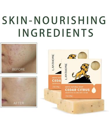  Lambo Natural Cedar Soap - Cedar Body Cleansing Soap - 100g Soap Moisturizing Soap For Softer Skin Beauty Sensitive Skin Lambo - Buy Online on GoSupps.com