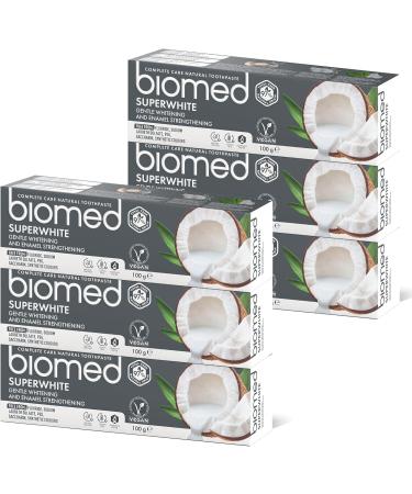 BIOMED Superwhite 97% Natural Whitening Toothpaste - Coconut - Pack of 6 - 100g