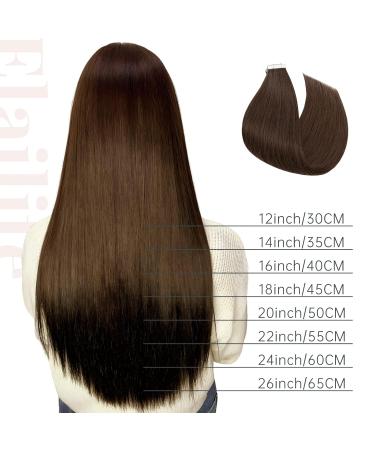 Elailite Tape Extensions - Invisible Real Human Hair - 20pcs 60cm #04 Mittel Braun - Premium Quality Hair Extensions for Seamless Volume - Buy Online on GoSupps.com