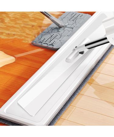 Effortless Cleaning Flat Mop: No Hand Washing Required White 50cm Panel with Double Rollers and 2 Cloths - Buy Online on GoSupps.com
