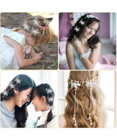 ONCHSH 3D Moving Butterfly Hair Clips - Silver Wedding Hair Accessories for Women and Girls - Buy Online on GoSupps.com