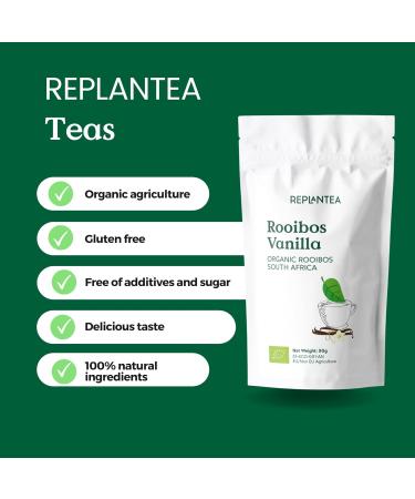 Rooibos Vanilla Tea Organic 90g (45 Cups) | Premium Loose Leaf Rooibos Tea REPLANTEA - Buy Online on GoSupps.com