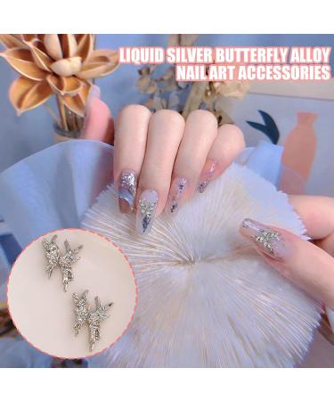 20 Pcs Alloy Butterfly Nail Decorations - 3D Luxury Silver Nail Art Charms for Women & Girls - Perfect Nail Design Accessories - Buy Online on GoSupps.com
