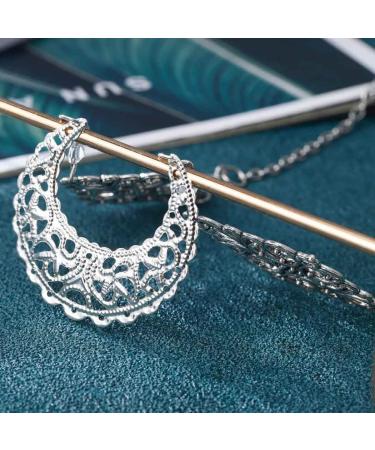 Jovono Boho Head Chain | Crystal & Hollow Moon Pattern Hair Accessories for Women & Girls - Buy Online on GoSupps.com