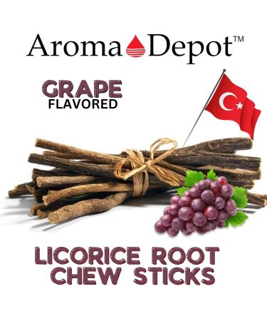 Aroma Depot Grape Flavored Licorice Root Chew Sticks - 8 oz. for Oral Health 100% Pure Natural 6.5-7 inches Long - Buy Online on GoSupps.com