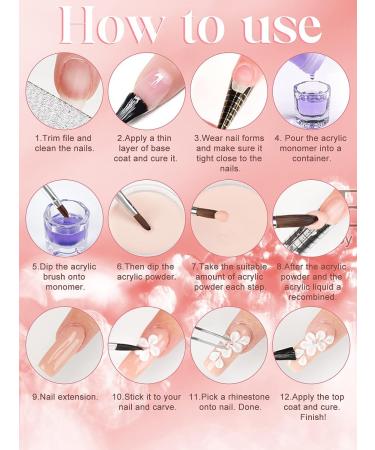 EBANKU Acrylic Powder Set - 24 Colors Professional Nail Extension Kit for Long-Lasting Nail Carving - No Lamp Needed - Buy Online on GoSupps.com