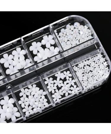 3D Flower Nail Art Charms - 250pcs White Rhinestones Kit for Manicures - Nail Accessories for Women and Girls - Buy Online on GoSupps.com