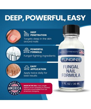 Funginix Healthy Nail Formula - USA-Made Treatment for Finger and Toe Fungus - Maximum Strength Solution (1oz) - Buy Online on GoSupps.com