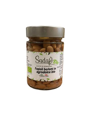 Sadaf Bio Fagioli Borlotti in Agrodolce organic flavor di Romagna made in Italy 330 g