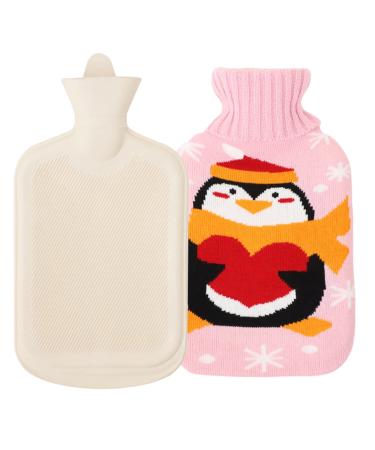 Kripyery 1000 ml of warmthlet with Christmas moose pattern hot water bottle hot water bag water filler for cold and hot compress neck and shoulder back hand legs waist warm