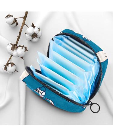 Dackel Puppy Christmas Cap Pattern Sanitary Napkin Storage Bag Portable Menstrual Cup Pocket with Zipper for Girls & Women - Buy Online on GoSupps.com
