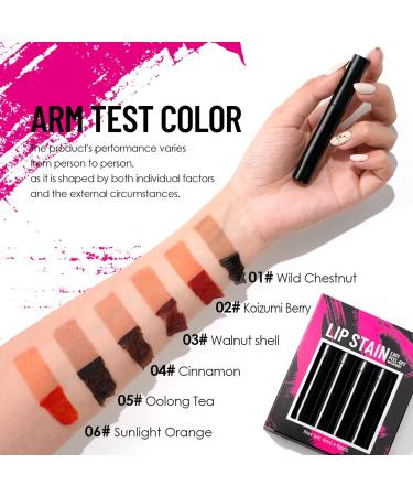 Lip Lacquer Peel Off Removable Makeup Discoloration 6 Pieces Highly Pigmented NonBreaking Lip Stain For Women and Girls - Buy Online on GoSupps.com