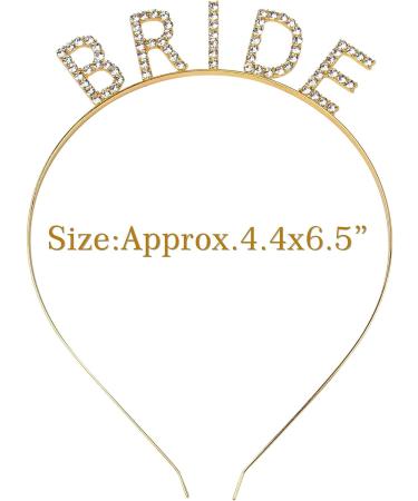 AUEAR Rhinestone Bride Headband - Elegant Golden Bride Crown for Bachelorette Party - 1 Count - Buy Online on GoSupps.com