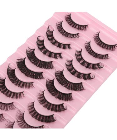 False Eyelashes 10 Pairs Reusable Fake Eyelashes Set DD Curl Thickness Multilayer False Lashes for Lady Girl Comfortable and Lightweight Fake Eyelashes - Buy Online on GoSupps.com