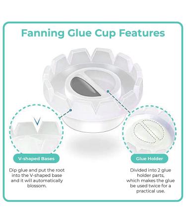 Lyon Lash Glass Lash Tile & Adhesive Holder with Silk Pouch | Reusable Palette for Classic & Volume Lashing | Fan Cups 200 pcs - Eyelash Extension Supplies - Buy Online on GoSupps.com
