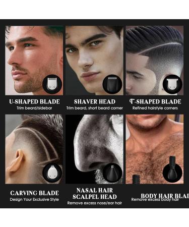 Layhou 6-in-1 Men's Hair Clipper Set Hair Trimmer Beard Shaver Engraving Head Electric Body Nose Hair Trimmer Haircut Kit with Limit Combs IPX7 Fully Washable USB Rechargeable with LCD Display - Buy Online on GoSupps.com
